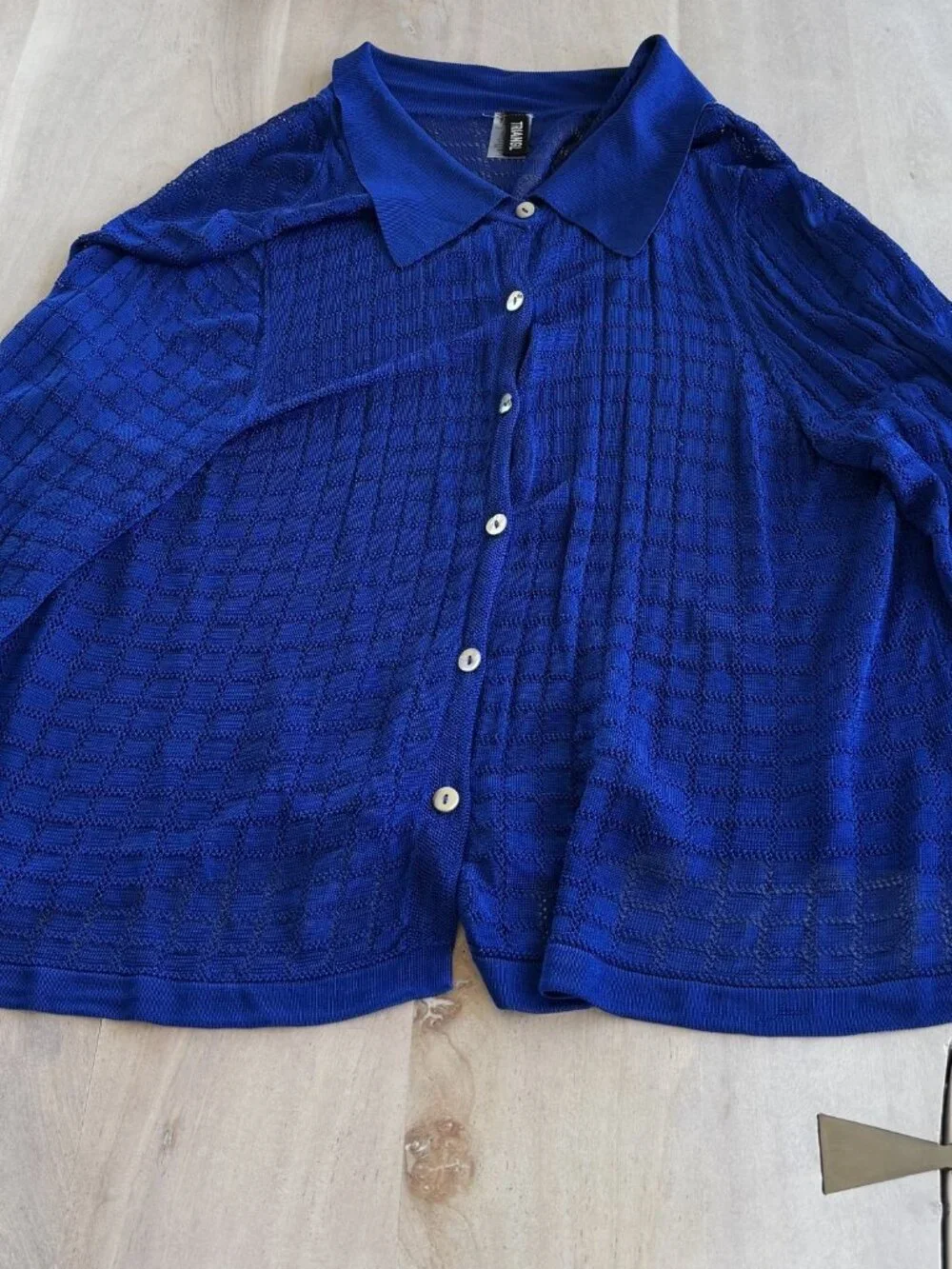 Triangl Royal Blue Sheer Shirt and Swimsuit Bundle Size S/M